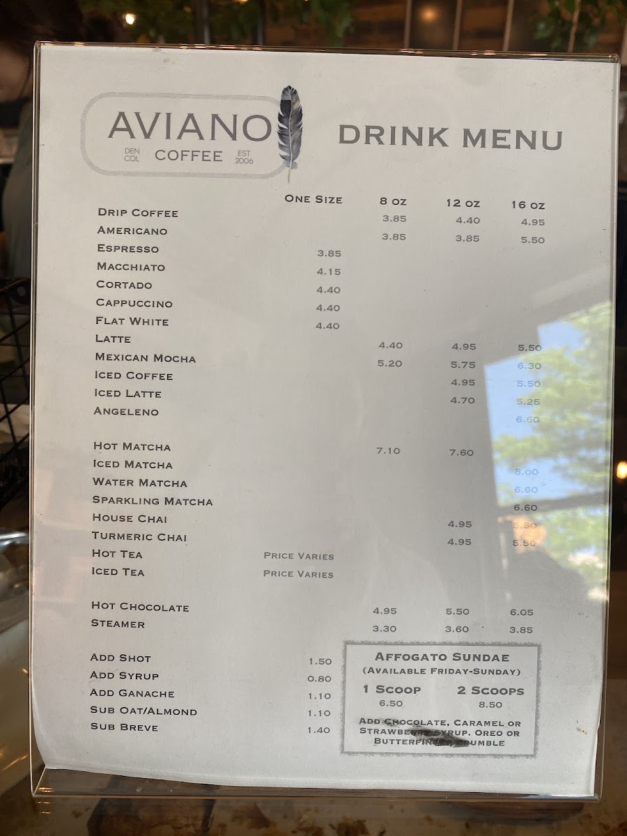 Aviano Coffee Cherry Creek North Menu - Image 3